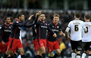 FA Cup - Fifth Round - Derby County v Reading - iPro Stadium Collection: Hal Robson-Kanu and Alex Pearce's Euphoric Goal Celebration: Reading FC's FA Cup Upset Against