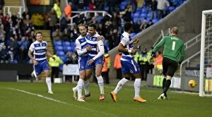 Images Dated 28th December 2014: Hal Robson-Kanu Scores Penalty: Reading's Euphoric Celebration of First Goal vs