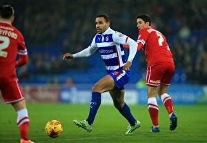 Cardiff City v Reading Collection: Hal Robson-Kanu vs. Peter Whittingham: Intense Rivalry in the Sky Bet Championship Clash at