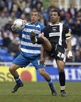 Images Dated 1st April 2006: Harper vs. Barnes: A Battle for the Ball at Reading Football Club