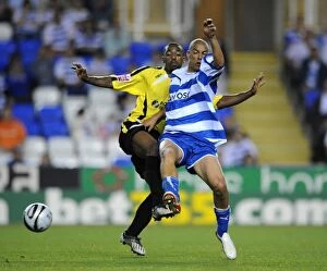 Images Dated 11th August 2009: Harper vs Maghoma Clash: Reading FC vs Burton Albion in the Carling Cup First Round