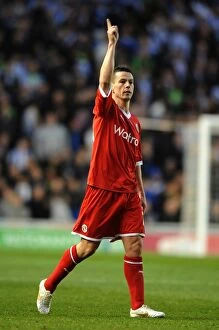Images Dated 10th April 2012: Ian Harte's Epic Free Kick: Reading's Triumph Over Brighton in Championship Match at AMEX Stadium