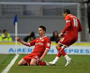 Images Dated 10th April 2012: Ian Harte's Thrilling Free-Kick: Reading's Historic Goal at AMEX Stadium vs