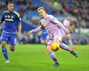 Cardiff City v Reading Collection: Intense Moment: Matej Vydra in Action at Cardiff City Stadium - Sky Bet Championship