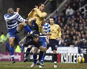 Images Dated 24th December 2006: Ivar Ingimarsson challenges in the Everton box