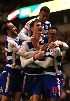Images Dated 29th November 2014: Jake Cooper Scores the Game-Changing Goal: Reading Takes 2-1 Lead Over Norwich City in Sky Bet