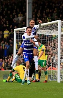 Images Dated 29th November 2014: Jake Cooper's Dramatic Equalizer: Reading vs. Norwich City in Sky Bet Championship - Carrow Road