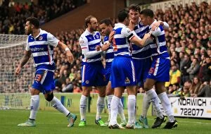 Images Dated 29th November 2014: Jake Cooper's Equalizer: Reading's Euphoric Celebration at Carrow Road