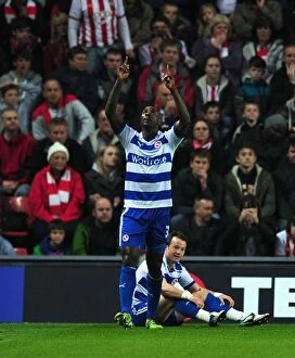 Images Dated 13th April 2012: Jason Roberts Striking Opener: Reading Celebrates at St. Mary's Against Southampton in