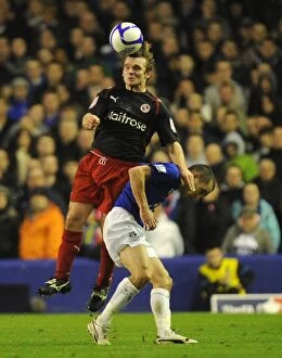 Images Dated 1st March 2011: Jay Tabb's Header Victory: Reading vs. Everton in FA Cup Fifth Round - A Battle at Goodison Park
