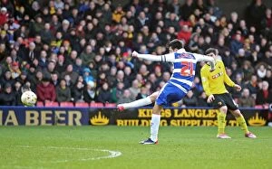 Images Dated 14th March 2015: Jem Karacan's Historic First Goal: Reading at Vicarage Road vs. Watford in Sky Bet Championship