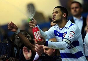 Images Dated 17th April 2012: Jobi McAnuff: Reading FC's Captain Leads the Thrilling Promotion Celebrations in the Premier League