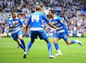Images Dated 16th April 2011: Jobi McAnuff's Triumph: Reading's Second Goal Against Leicester City in the Npower Championship at