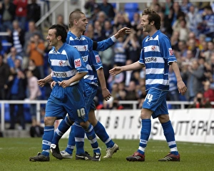 John Halls celebrating his goal against Stoke City