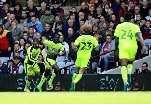 Images Dated 15th April 2017: Joseph Mendes Scores First Goal for Reading at Villa Park