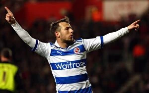 Images Dated 13th April 2012: Le Fondre's Hat-Trick: Reading Thrashes Southampton in Championship Showdown at St Mary's