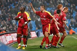 Images Dated 3rd February 2007: Leroy Lita celebrates his first goal in front of the Reading fans