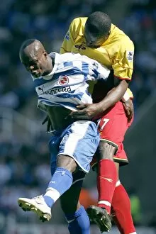 Images Dated 6th May 2007: Leroy Lita & Dan Shittu in an aerial battle for the ball