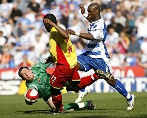 Images Dated 6th May 2007: Leroy Lita denied by a diving Ben Foster in the Watford goal