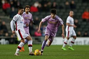MK Dons v Reading Collection: Lucas Piazon: In the Thick of the Action for Reading FC against MK Dons