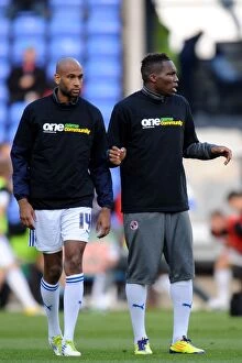Images Dated 22nd October 2011: Manset and Kebe Gear Up: Reading FC's Pre-Match Warm-Up vs. Southampton