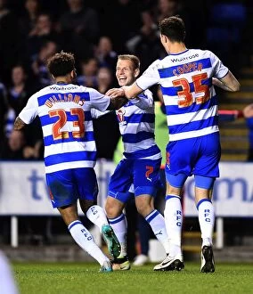 Images Dated 5th April 2016: Matej Vydra Scores First Goal: Reading's Thrilling Celebration vs