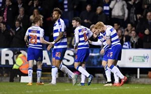 Images Dated 5th April 2016: Matej Vydra Scores the Thriller: Reading's Euphoric Celebration of First Goal Against Nottingham