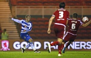 Images Dated 12th April 2016: Matej Vydra's Thrilling Shot: Reading vs. Middlesbrough in Sky Bet Championship