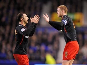 Images Dated 4th March 2011: Matt Mills Stunner: Reading's Euphoric First Goal Against Everton in FA Cup Fifth Round at