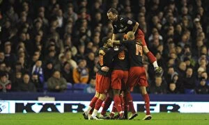 Images Dated 1st March 2011: Matt Mills Surprise Goal: Reading's Historic First at Everton's Goodison Park in FA Cup Fifth Round