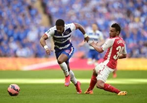 Images Dated 18th April 2015: McCleary vs. Coquelin: Intense Battle in FA Cup Semi-Final Between Reading's Garath McCleary