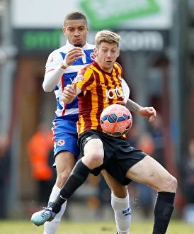 FA Cup - Sixth Round - Bradford City v Reading - Valley Parade Collection: Michael Hector vs. Jonathan Stead: A FA Cup Sixth Round Showdown at Valley Parade