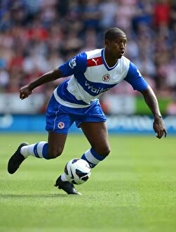 Images Dated 18th August 2012: Mikele Leigertwood in Action: Reading FC vs Stoke City at Madejski Stadium (Premier League)