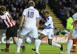 Images Dated 22nd October 2011: Mikele Leigertwood Scores the First Goal: Reading vs. Southampton in the Npower Championship at