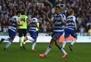 Reading v Brighton & Hove Albion Collection: Nick Blackman's Thrilling Goal Celebration: Reading Takes the Lead Against Brighton in Sky Bet