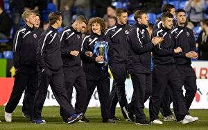 Images Dated 22nd April 2014: Reading Under 21s: Aaron Kuhl Lifts Premier League Cup Before Reading vs Middlesbrough