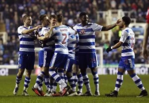 Reading v Fulham Collection: Reading Celebrate First Goal: Roy Beerens Scores after Penalty Save vs