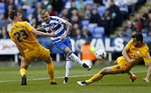 Images Dated 30th April 2016: Reading FC: Deniss Rakels Aims for Glory - Reading v Preston North End, Sky Bet Championship