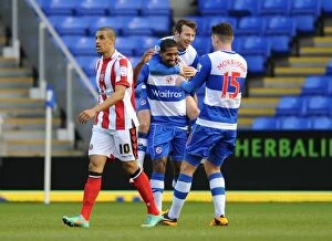 FA Cup : Round 4 : Reading v Sheffield United : Madejski Stadium : 26-01-2013 Collection: Reading FC: Double Delight - Leigertwood, Le Fondre, Morrison Celebrate FA Cup Goals vs