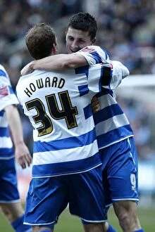 Images Dated 7th March 2010: Reading FC: Shane Long and Brian Howard's Euphoric Moment - Celebrating the Second Goal in FA Cup