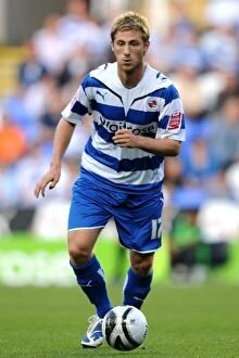 Images Dated 11th August 2009: Reading FC vs Burton Albion: James Henry Scores at Madejski Stadium in Carling Cup First Round