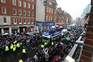Images Dated 29th April 2012: Reading FC's Championship-Winning Team Celebrates Promotion with Triumphant Parade through Reading