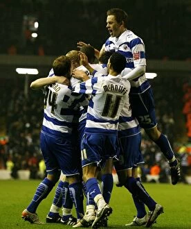 Images Dated 13th January 2010: Reading FC's Historic Double: Shane Long's Brace at Anfield in FA Cup Upset vs