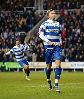Images Dated 13th February 2010: Reading FC's Simon Church Euphoria: Double Strike Against West Brom in FA Cup Fifth Round