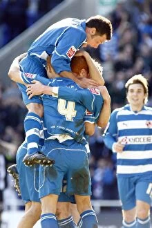 Images Dated 1st April 2006: Reading FC's Thrilling Goal Celebration: James Harper Scores the Opener Against Derby County
