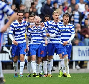 Sky Bet Championship : Reading v Birmingham City Collection: Reading Football Club: Danny Guthrie's Euphoric Moment as Reading Score Their Second Goal Against