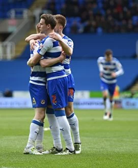 Images Dated 30th April 2016: Reading Football Club: Quinn and Gunter Celebrate First Goal Against Preston North End in Sky Bet