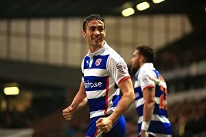 Images Dated 29th November 2014: Reading Football Club: Stephen Kelly's Euphoric Moment as They Score Their Second Goal Against