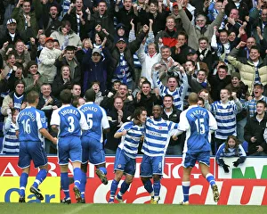 Reading players run to celebrate with Stephen Hunt after he scored in the 15th minute Reading players run to celebrate with Stephen Hunt after he scored in the 15th minute