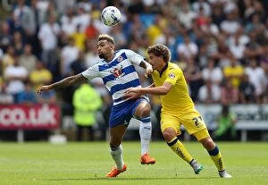Images Dated 16th August 2015: Reading vs. Leeds United: Danny Williams vs. Kalvin Phillips - Sky Bet Championship Tackle
